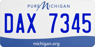 MI license plate DAX7345