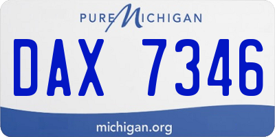 MI license plate DAX7346