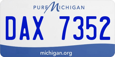 MI license plate DAX7352