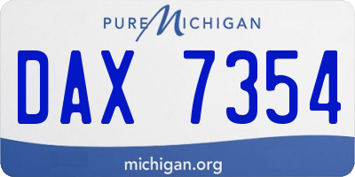 MI license plate DAX7354