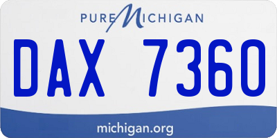 MI license plate DAX7360