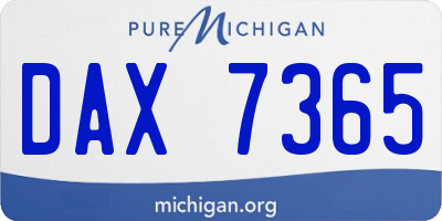 MI license plate DAX7365