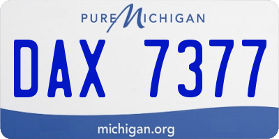 MI license plate DAX7377
