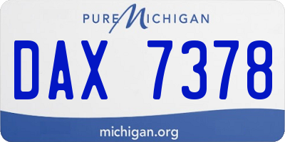MI license plate DAX7378