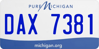MI license plate DAX7381
