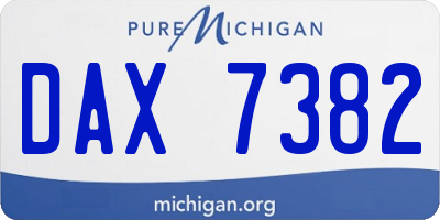 MI license plate DAX7382