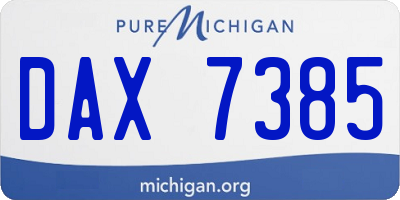 MI license plate DAX7385