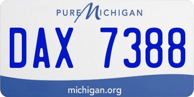 MI license plate DAX7388