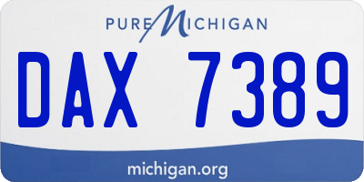 MI license plate DAX7389