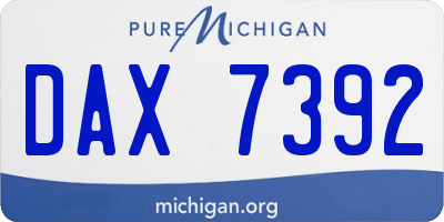 MI license plate DAX7392