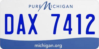 MI license plate DAX7412