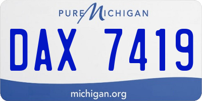 MI license plate DAX7419