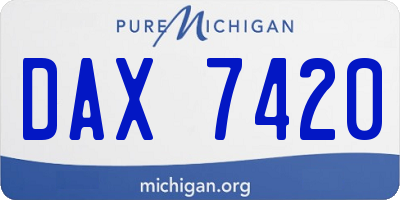 MI license plate DAX7420