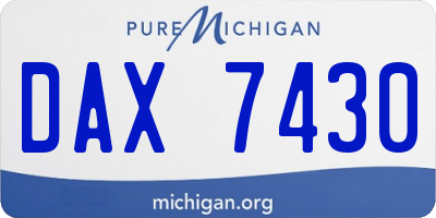 MI license plate DAX7430