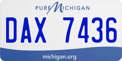 MI license plate DAX7436