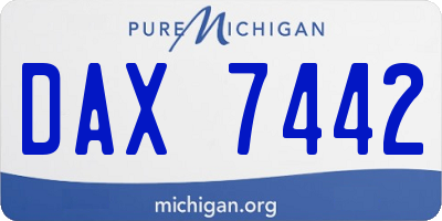 MI license plate DAX7442