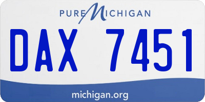 MI license plate DAX7451