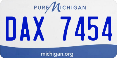 MI license plate DAX7454