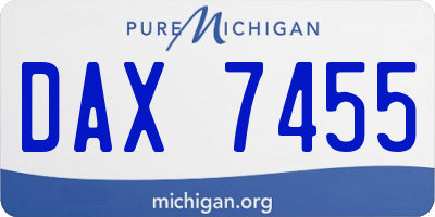 MI license plate DAX7455