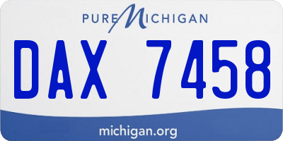 MI license plate DAX7458