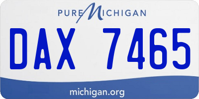 MI license plate DAX7465