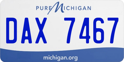 MI license plate DAX7467