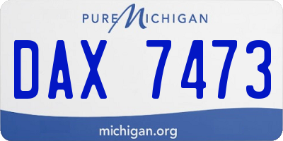 MI license plate DAX7473