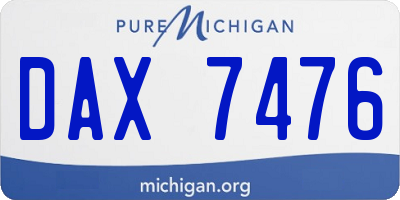 MI license plate DAX7476