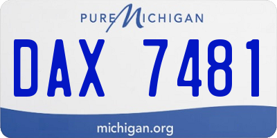 MI license plate DAX7481