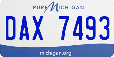 MI license plate DAX7493