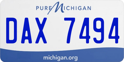 MI license plate DAX7494