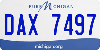 MI license plate DAX7497