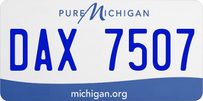 MI license plate DAX7507