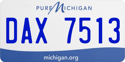 MI license plate DAX7513
