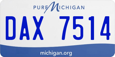 MI license plate DAX7514