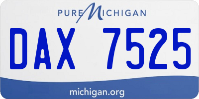 MI license plate DAX7525