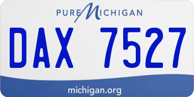 MI license plate DAX7527