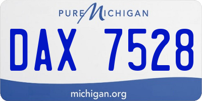 MI license plate DAX7528