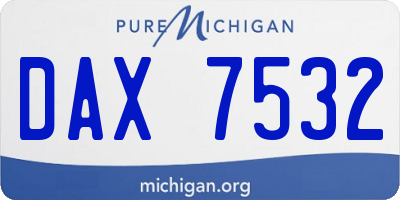 MI license plate DAX7532