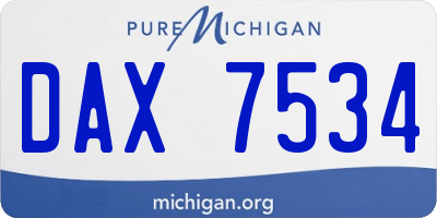 MI license plate DAX7534