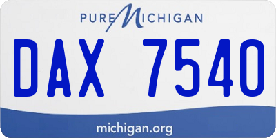 MI license plate DAX7540