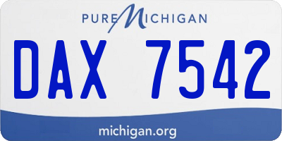 MI license plate DAX7542