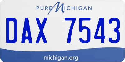 MI license plate DAX7543