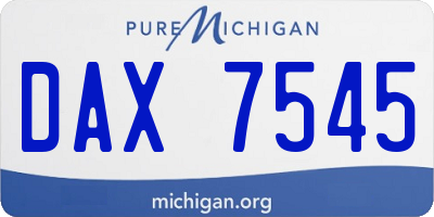 MI license plate DAX7545
