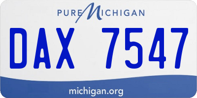 MI license plate DAX7547