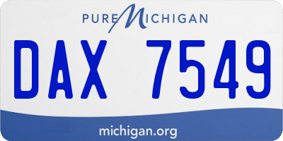 MI license plate DAX7549