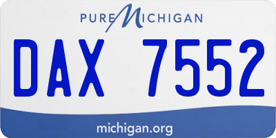 MI license plate DAX7552