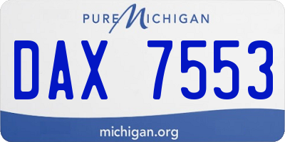 MI license plate DAX7553
