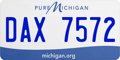 MI license plate DAX7572