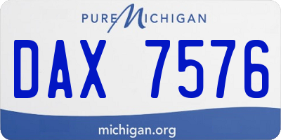MI license plate DAX7576
